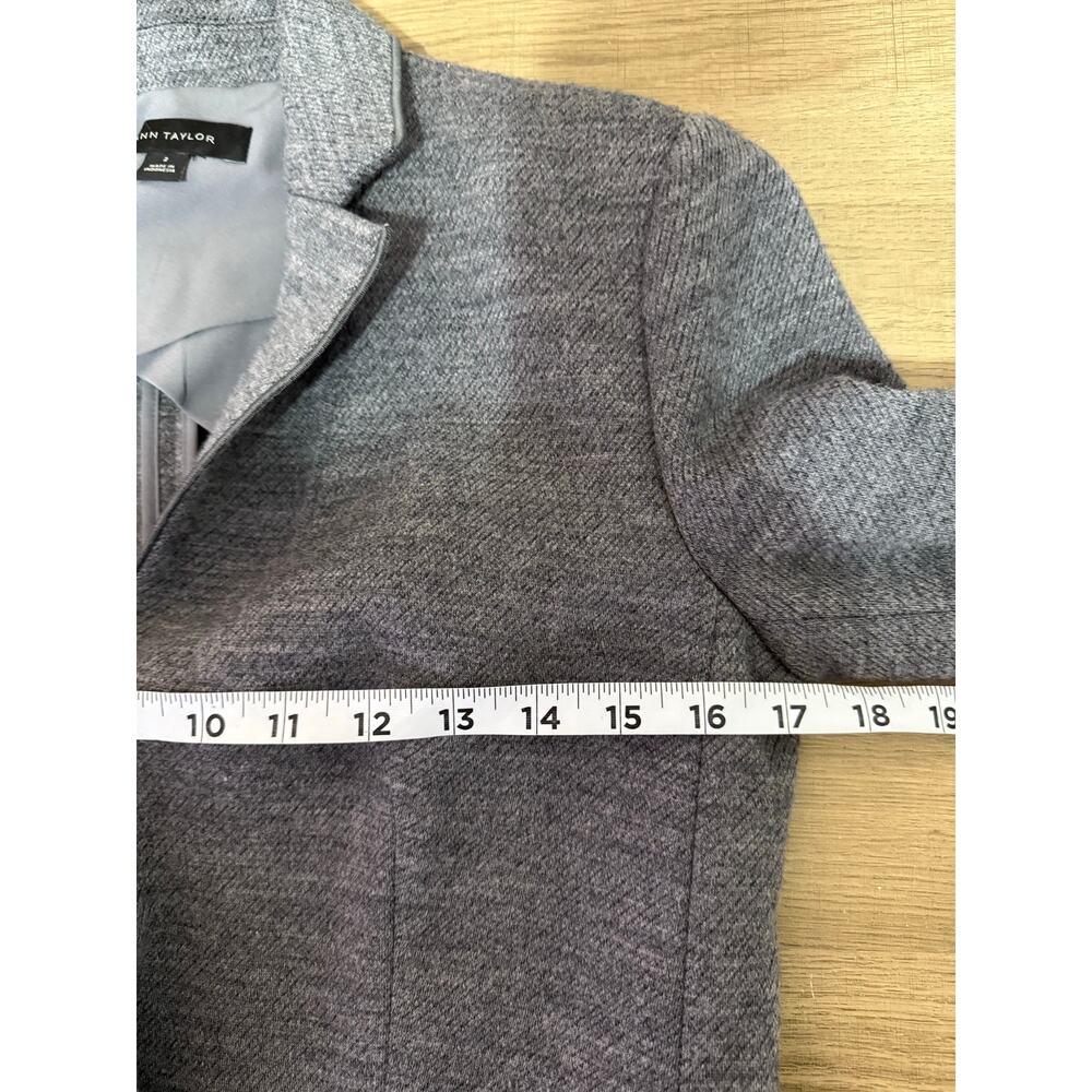 Ann Taylor Gray Wool Blend Blazer Jacket Women’s Size 2 One Button Career Work - Picture 6 of 6
